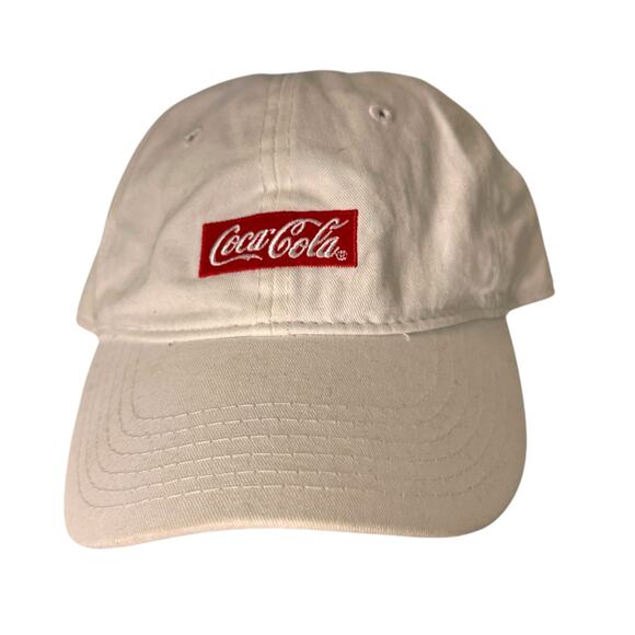 Coca-Cola Logo White Baseball Hat Unisex Men's Women's Adjustable - Picture 1 of 4